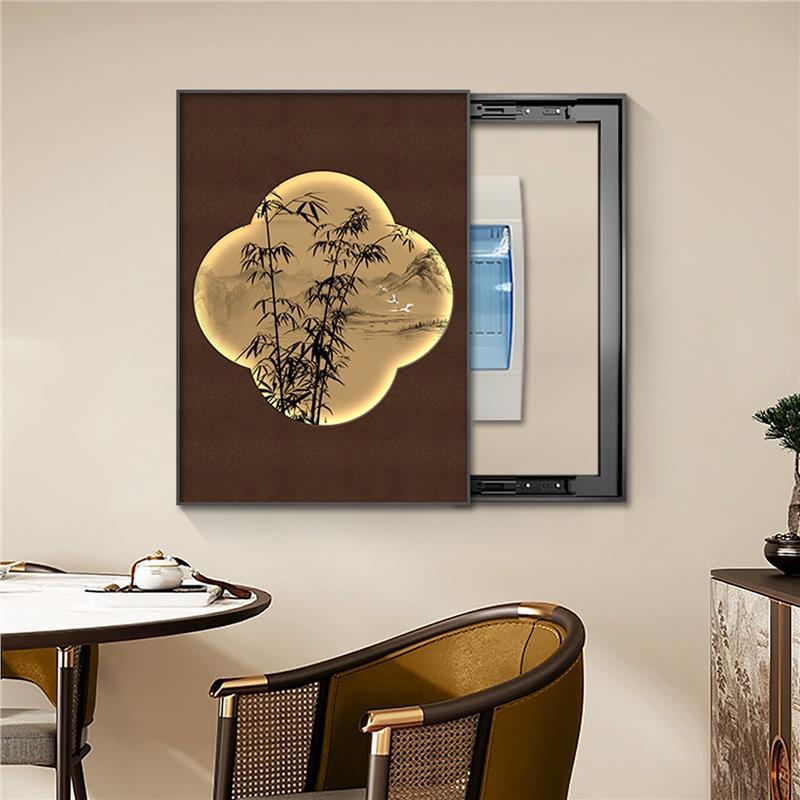 Medieval Style Electric Meter Box Decorative Painting Vertical New Chinese Style Bamboo Distribution Box Electric Switch Box Song Dynasty Aesthetic Hanging Painting Restaurant