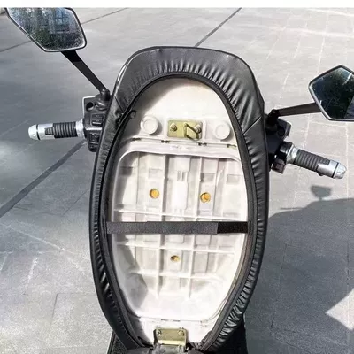 Electric Vehicle Motorcycle Seat Cover, Waterproof and Sun-Proof, Full-Cover Leather Rainproof Seat Cushion Cover with Velcro, Suitable for All Seasons