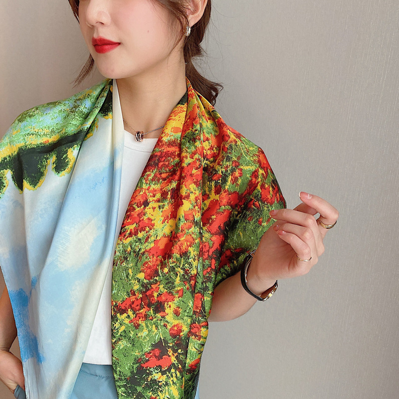 Women's Classic Style Commute Color Block Polyester Printing Scarf display picture 1