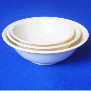 Imitation porcelain melamine plastic white reverse bowl commercial breakfast porridge bowl flat soup bowl soybean milk bowl