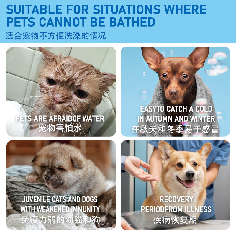 外国貿易クロスボーダーペット用品ペットドライクリーニングフォーム猫除染犬フレグランスフリー洗浄シャワージェルメーカー|undefined