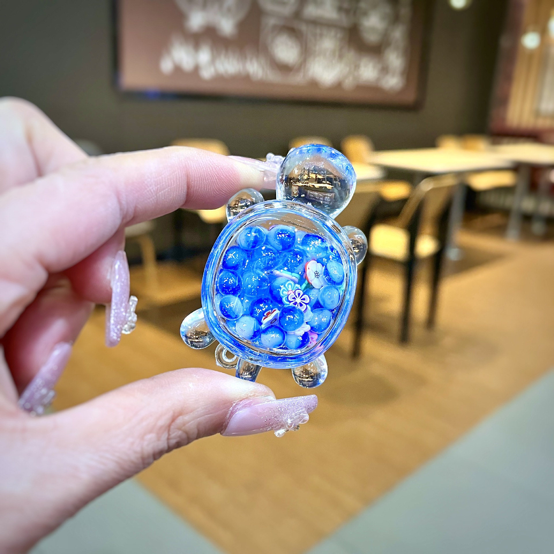 작은 야광 버블구슬 거북이 [블루]