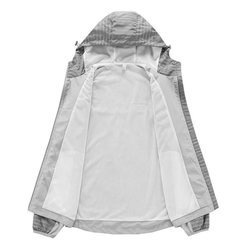 Logotipo impreso de los hombres primavera y otoño con capucha windbreaker ropa casual chaqueta los hombres deportes al aire libre chaqueta los hombres