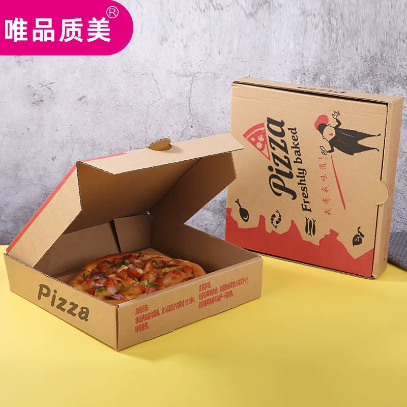 Коробка ПИЦЦА Подгонянная Западная коробка ПИЦЦА Упаковщик ПИЦЦА портативный печатая ЛОГОТИП устранимая бумага Крафт ПИЦЦА