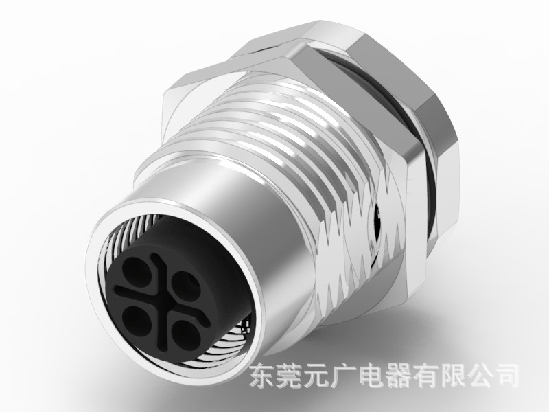 M12 S-CODE 3/4PIN 母头 前锁面板式PG9