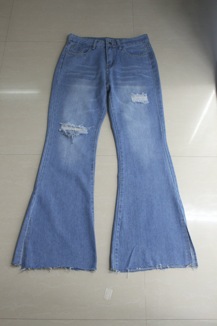 autumn ripped straight split-end jeans nihaostyles wholesale clothing NSJRM81897