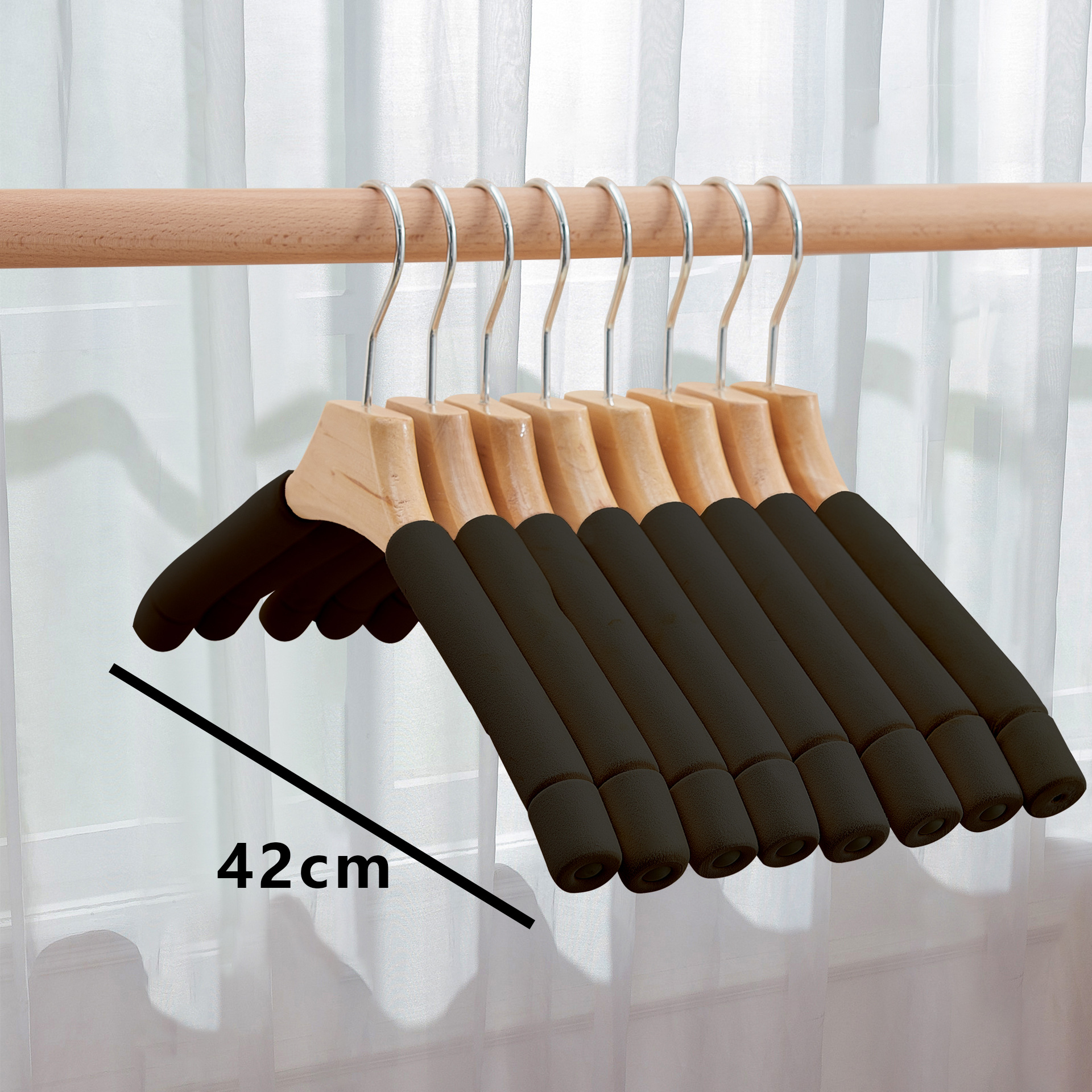 Esponja percha sin costuras esquina anti-hombro colgante de madera suéter abrigo no abultado ropa de armario soporte ropa de hogar percha ropa de apoyo