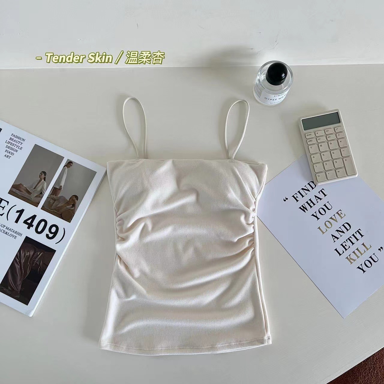 Estilo coreano Otoño e Invierno cálido color sólido cepillado camisola plisada viento puro cinturón pecho pad Slim bottoming camisa superior para las mujeres image 12