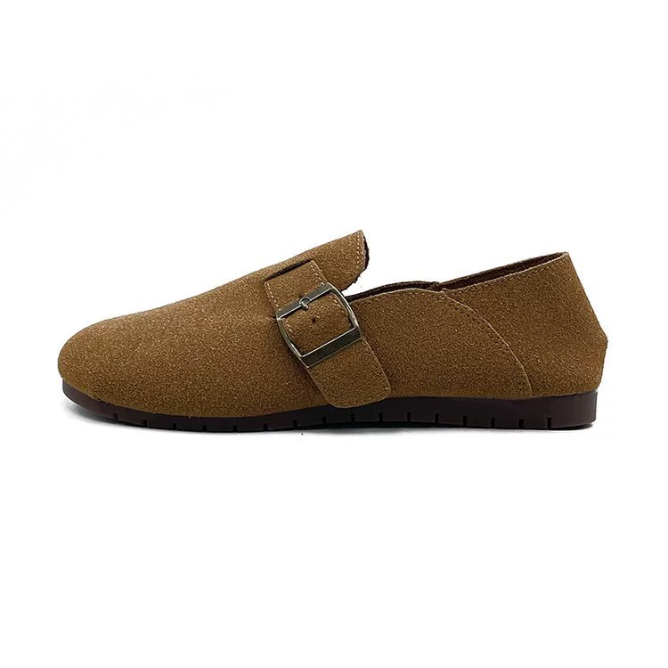 Женские туфли Birkenstock 2025 года, весна, корейский стиль, плоские женские туфли, новые туфли на одну ногу, ретро, мягкая подошва, одинарные туфли с рисунком бобов