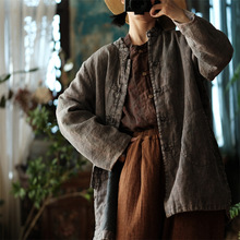 小泥姑娘原创设计女装民国风文艺复古立领盘扣文艺棉衣2123退色洗
