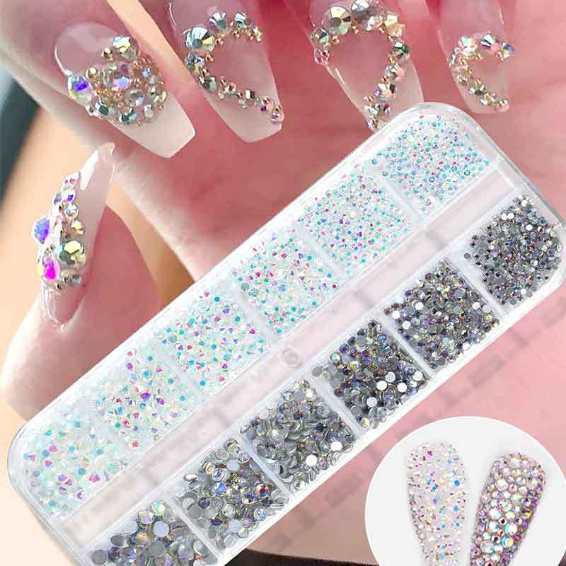 Rhinestone manicure jewelry super flash...