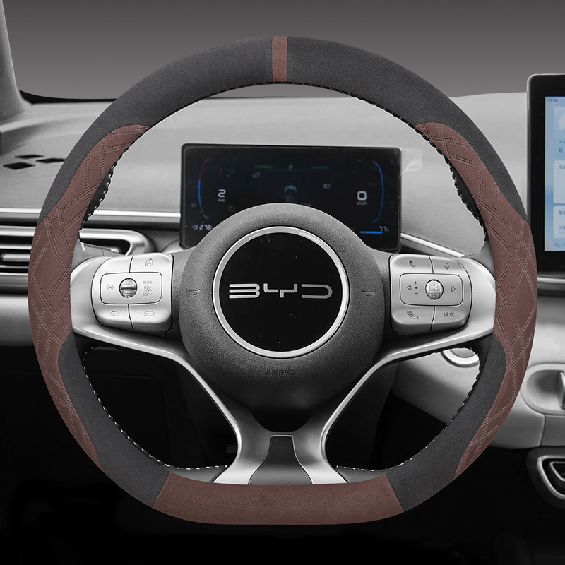25 BYD シーガル/ドルフィン グローリー エディション ステアリング ホイール カバー スエード 冬 オールシーズン ユニバーサル 装飾 薄型 女性用|undefined