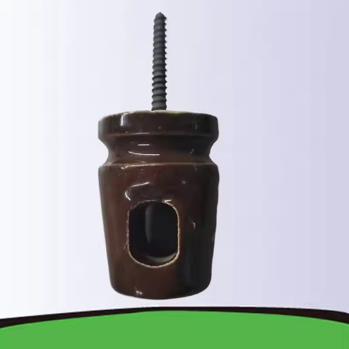 Aislador marrón cerámico de baja presión Columna aislante de alambre de tracción de baja presión al aire libre