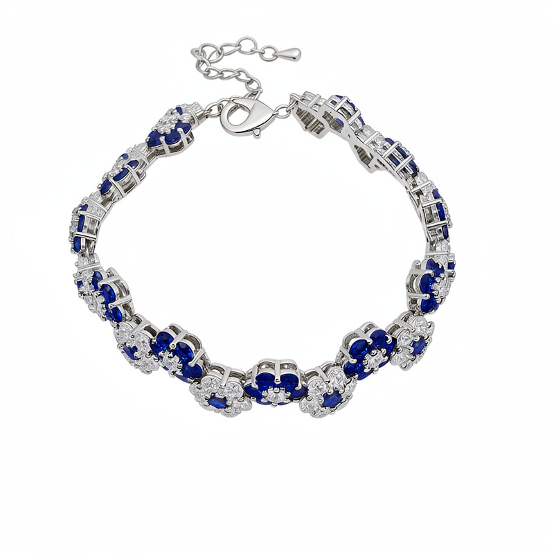Medieval vintage pulsera de flores de piedra de silicio ligera pulsera de nicho de lujo alta sensación de temperamento exquisito joyas al por mayor