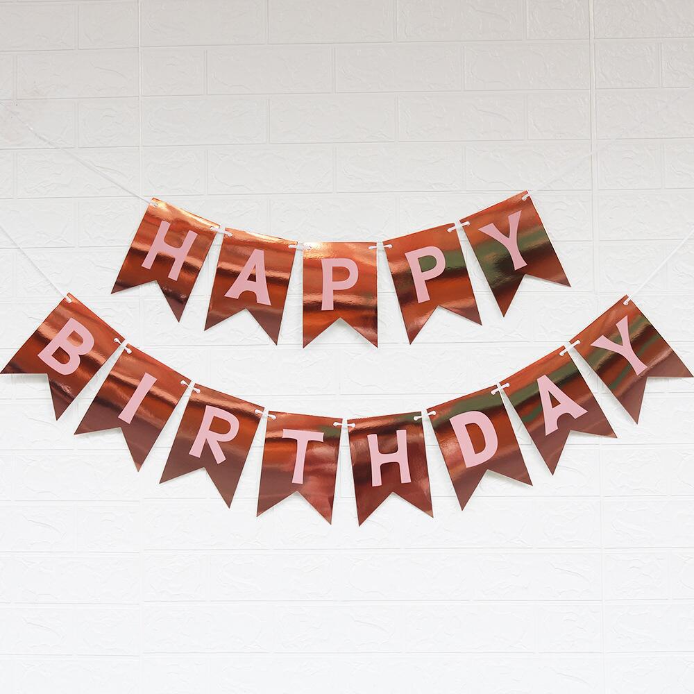 Guirnalda de Feliz Cumpleaños con Diseño de Cola de Pez en Papel Dorado, Decoración para Fiesta