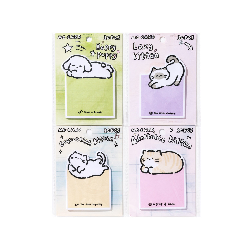 Notas adhesivas de Mo Mo, serie de graffiti de animales pequeños, dibujos animados lindos, notas de estudiantes de gatos, notas, mensajes N publicaciones