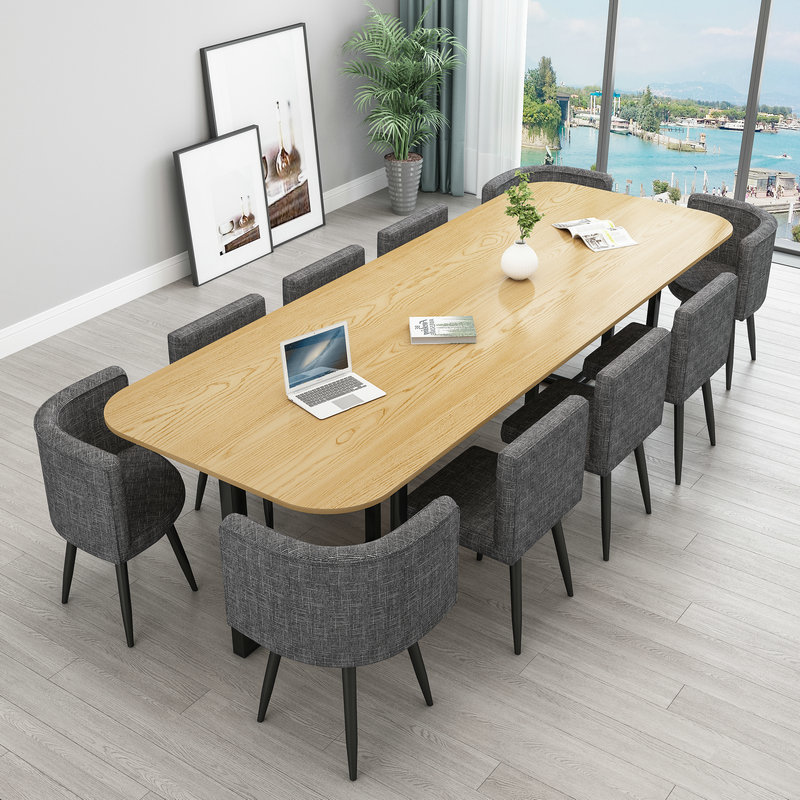 240*100 color madera mesa de tela gris oscuro una mesa diez sillas