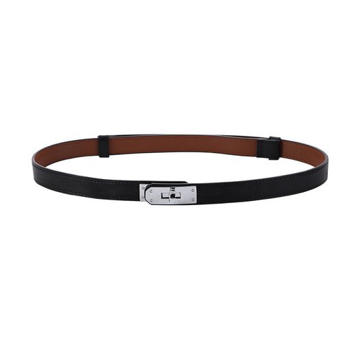 Belt for women, versatile, double-sided genuine leather, belt lock buckle, adjustable original leather with skirt girdle jeans belt