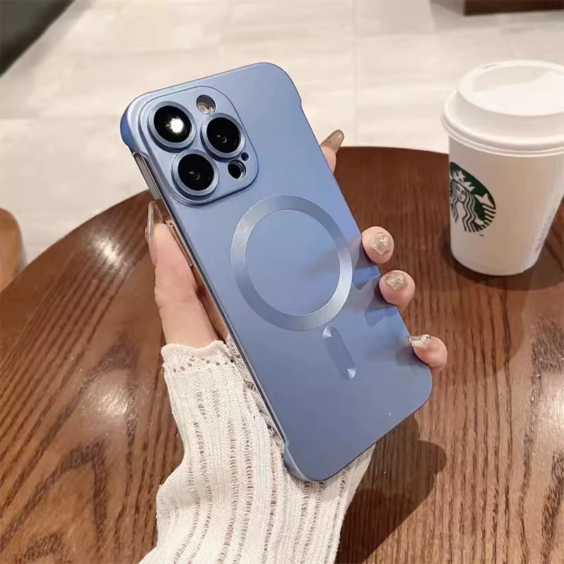 Стальной чехол для телефона совместимый с Apple, iPhone 14, линза, матовый защитный чехол, iphone