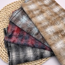 秋季新款涂料印花 泡菜国男女款衬衫磨毛面料 潮流后加工布艺现货