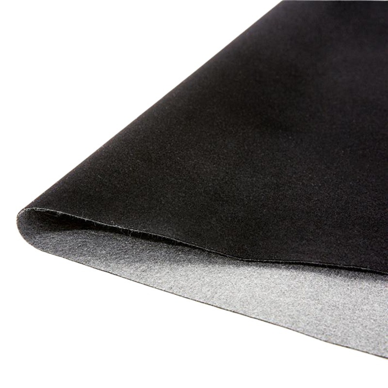 現物の水刺底の黒い短い毛の植毛の布の背のゴムの絨毛の布の再生可能な植毛の布のアクセサリーの贈り物の箱の自己粘着の絨毛の布