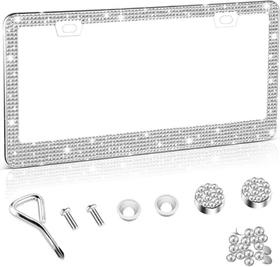 Steel License Plate | License plate holder/license plate holder - white-1-piece