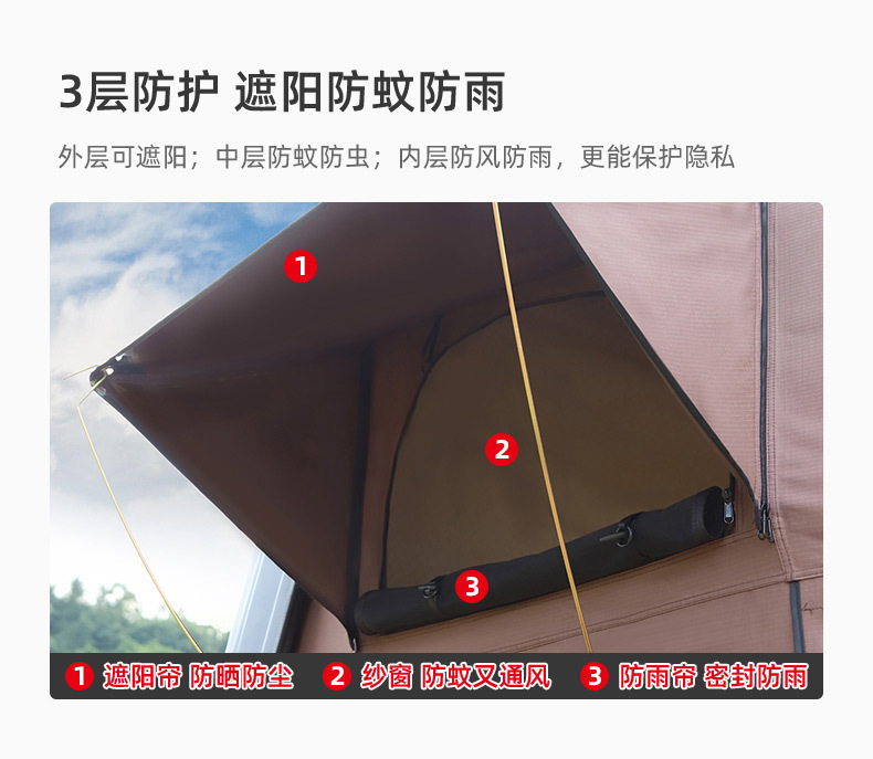 Fully Automatic Outdoor Camping Roof Tent for Suv Car Self-Driving Tours, Hard-Bottom Car-Mounted Hard-Shell Tent