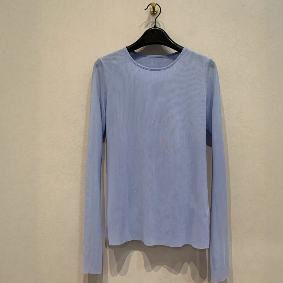 Сухой журавль весна-лето новая простая модная полупрозрачная Сетчатая футболка в японском стиле Тонкий облегающий наборный Повседневный Топ для женщин