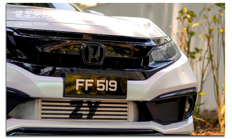 Black Knight Grille Rear Emblem CIVIC Lettering for Honda Civic 10th/11th Gen