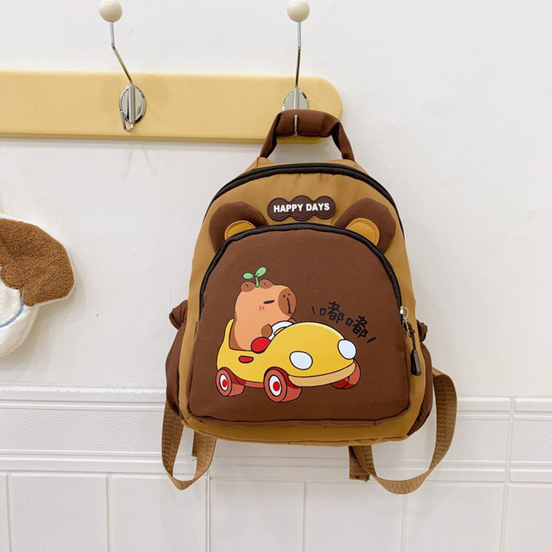 Kapibala nueva mochila escolar para niños de jardín de infantes, niños y niñas, reducción de la carga de ocio, mochila ligera, bolsa de bocadillos de salida
