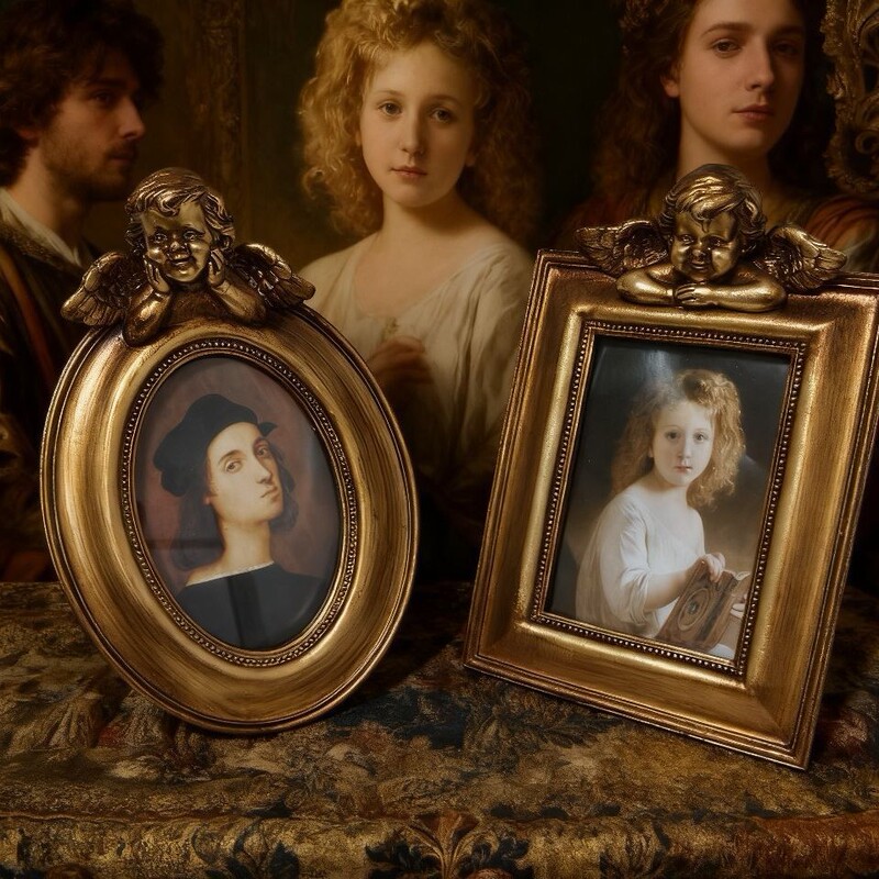 Retro European Mirror Relief Photo Frame Picture Frame Home Accommodation Wall Literary Accessible Luxury Wall Hanging Photo Wall Decoration Small