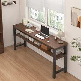 电脑桌窄书桌家用女生卧室长条桌简易出租屋靠墙长桌子台式工作台