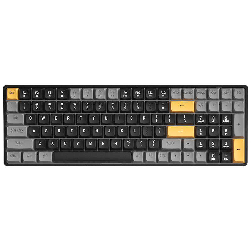 Aigo A100 Teclado mecánico inalámbrico Oficina e-sports juego eje amarillo eje verde Cableado Universal de dos colores keycap