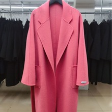 大连女装25年秋冬长款睡袍款宽松系带双面羊绒大衣羊毛呢外套