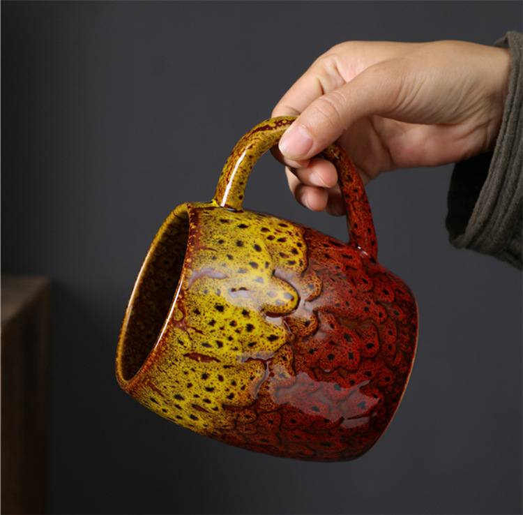 Ceramic Coffee Mug Large Capacity Creative Kiln Change Glacier Cup_voghion.com