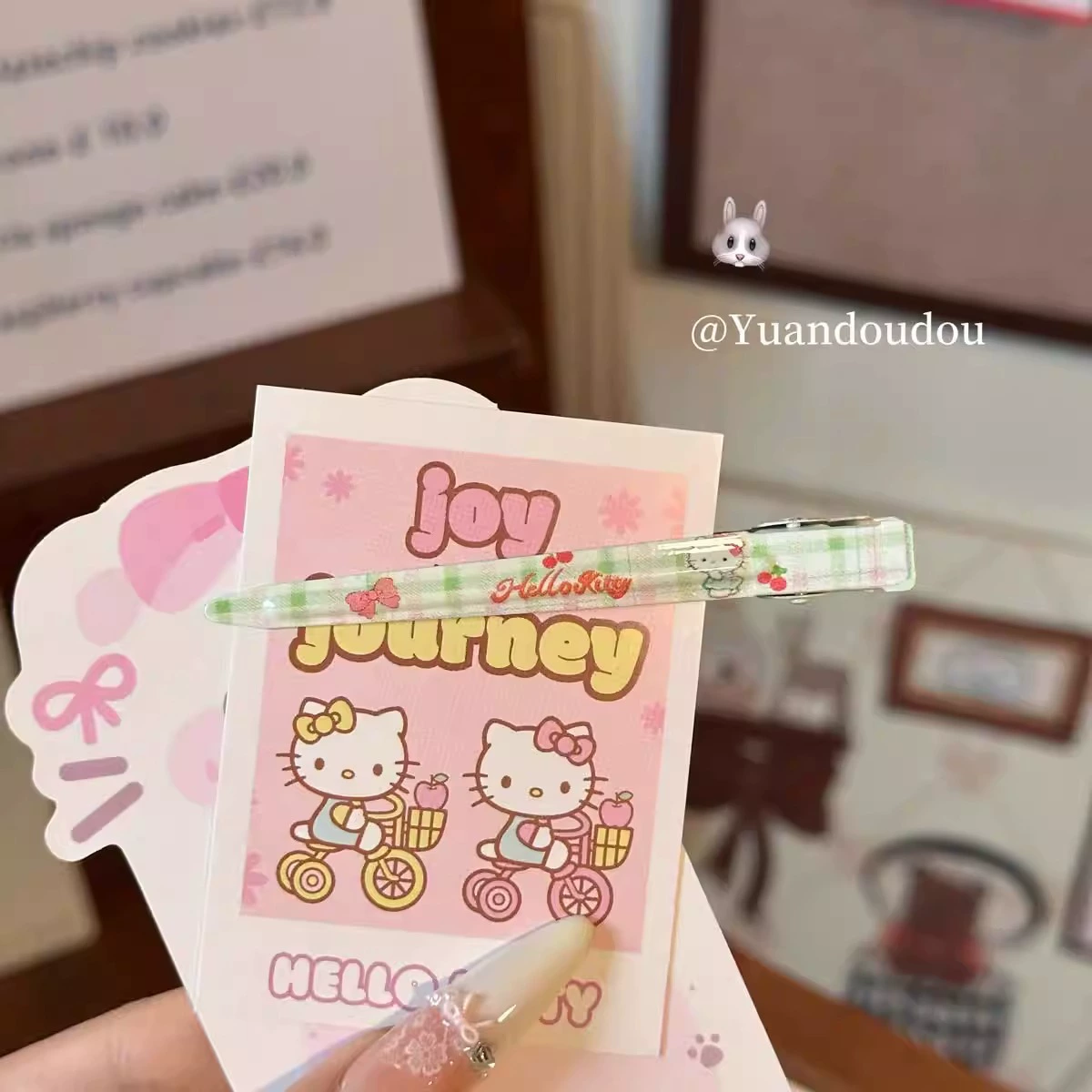 Заколки для волос (Hello Kitty) — для челки и умывания, 5 цветов, 9 см