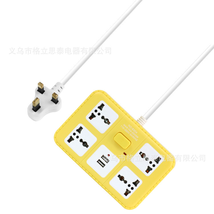 跨境外贸插座厂家插座批发带USB便宜有线带开关多位孔插排