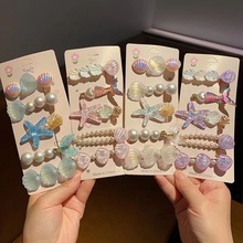 海洋发夹贝壳海星头饰可爱刘海少女发饰韩国珍珠女童侧边夹子发卡