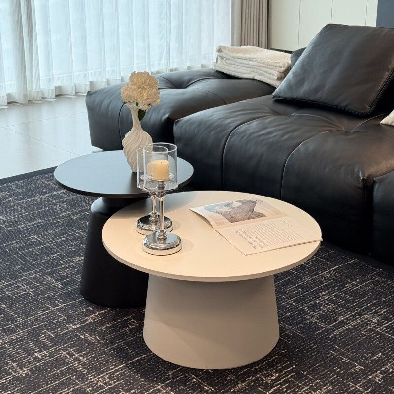 Coffee Table for Living Room, Home Use Coffee Table Set, Trendy Modern Minimalist Style for Small Apartments, Round Side Table, Cream Style Small Tea Table Coffee Table for Living Room, Home Use Coffee Table Set, Trendy Modern Minimalist Style for Small Apartments, Round Side Table, Cream Style Small Tea Table