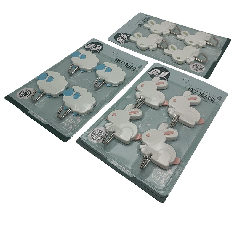 L6333 9060 cuatro ganchos adhesivos fuertes ganchos adhesivos toallas de baño ropa mochila escoba ganchos adhesivos sin clavos