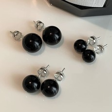 5g Weight 925 Sterling Silver Ear Needle Material 24K Gold Plated Plating Material Ear Studs Classification 1 Pair Simple Style Round Polishing Plating Brass 24K Gold Plated Ear Studs