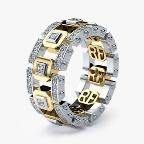 Amazon AliExpress new ring inlaid zircon fashion trend ring cross-border e-commerce export for wholesale