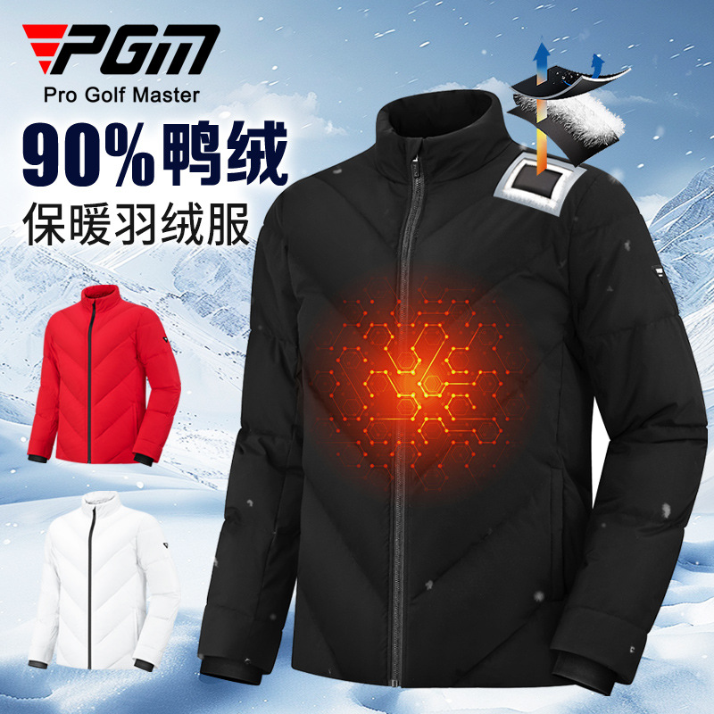 Pgm Cross-Border Golf Clothing Men's down Jacket 90% White Duck down Filling Water-Repellent Comfortable Stand-Up Collar Clothing