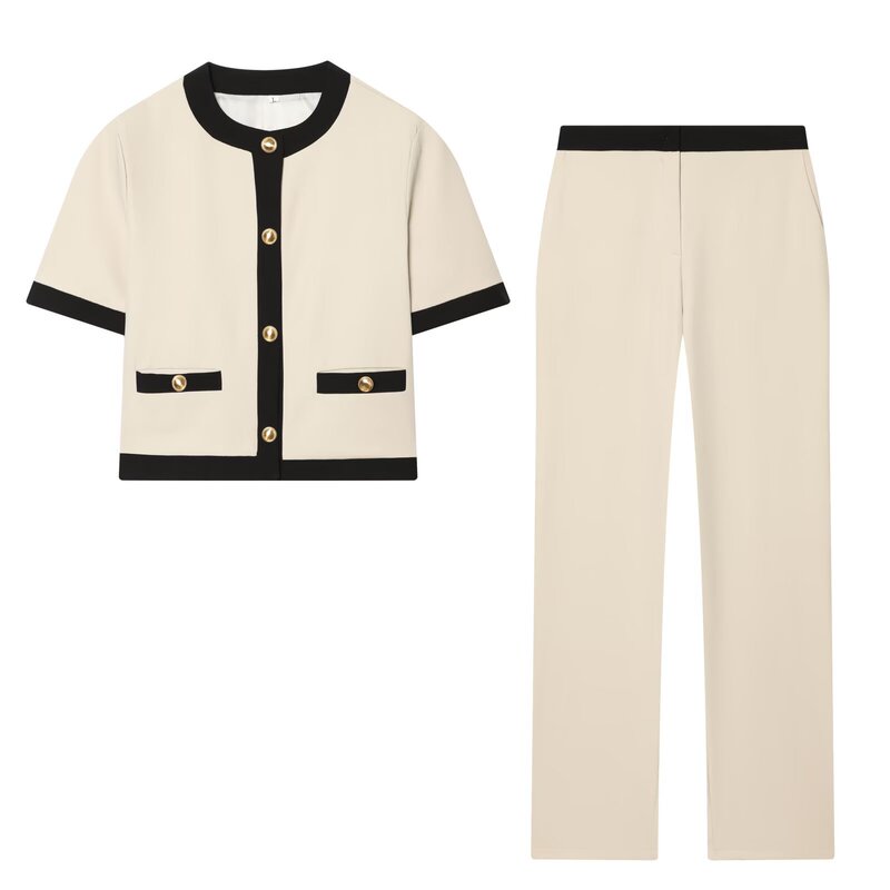 Taop&Za Women's Clothing 2026 Summer New Style Color-Blocked Blazer 8317696 Straight-Leg Pants 8316696