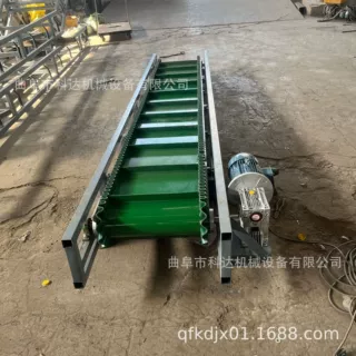 水平传送裙边格挡输送机  移动式分拣裙边格挡皮带输送机