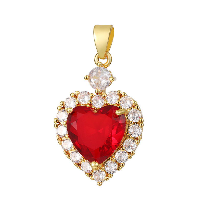 Joyas transfronterizas colgante de rubí esmeralda ligero de lujo accesorios de acero de titanio collar no decolor cadena clavícula