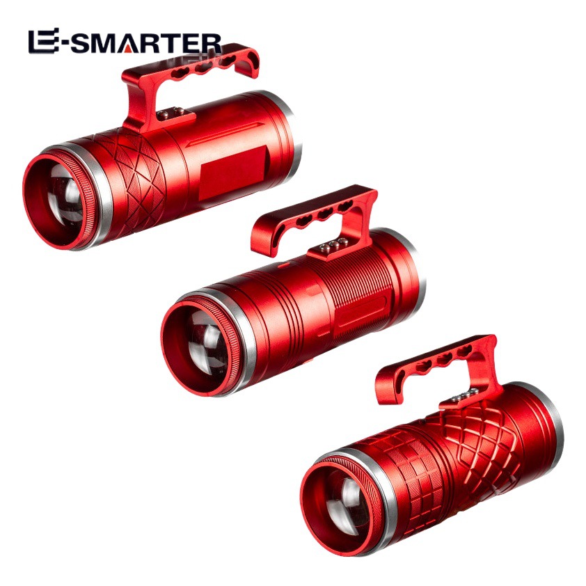 Transfronteriza nueva luz de la pesca del LED de tres fuentes de luz recargable zoom digital pantalla LCD Luz de la pesca de La Noche Luz