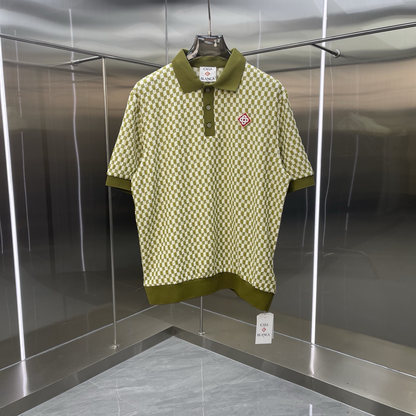 Casablanca Shirt Checkered Knit Green