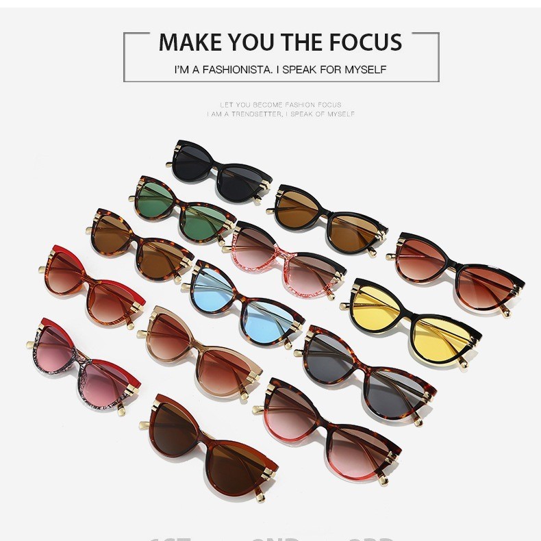 Gafas de sol estilo ojo de gato de moda retro. Gafas de protección solar versátiles y modernas para mujer que favorecen el rostro, haciéndolo parecer más pequeño._voghion.com