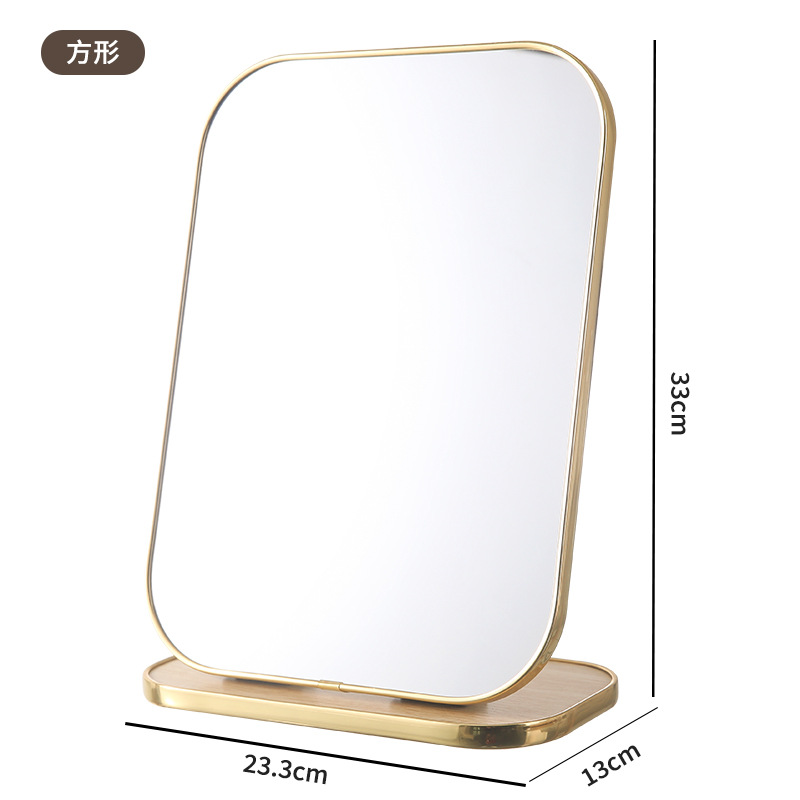 Espejo de madera de dibujos animados espejo de maquillaje dormitorio de estudiantes HD espejo de escritorio plegable portátil hogar dormitorio espejo de vestir